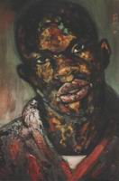 Painting, oil on canvas- Dr Solomon, detail.